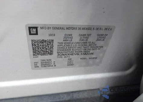 2020 Chevrolet Equinox Fwd Ls from USA, damaged, VIN 3GNAXHEV6LS582144
